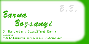 barna bozsanyi business card